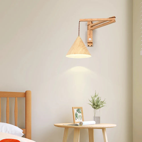 applique murale pliable vintage japonaise avec interrupteur led