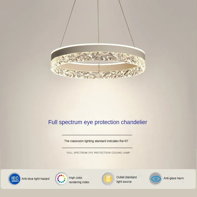 Lustre rond LED circulaire simple avec télécommande décorative - vue 4 sur 5
