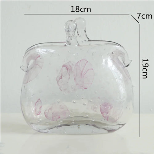 vase en verre transparent texture froissée pour fleurs et terrarium