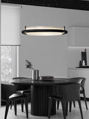 lustre led en bois noir décoration moderne lampes suspendues