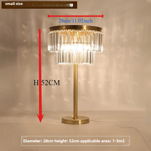Moderne Design-Schreibtischlampe aus Kupfer und Kristall Luxus - vue 10 sur 9