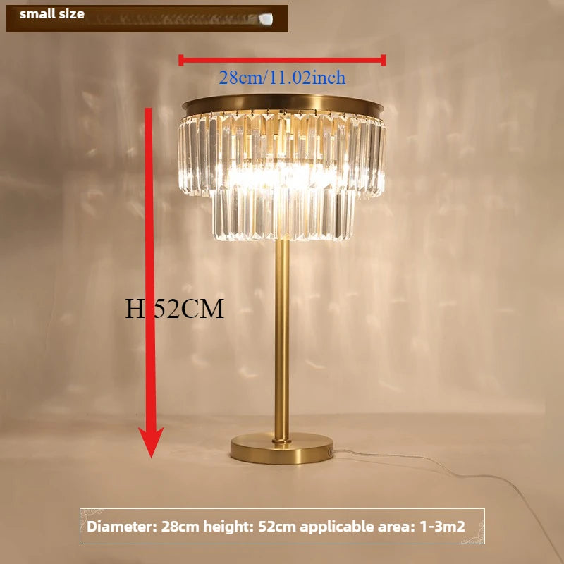 Moderne Design-Schreibtischlampe aus Kupfer und Kristall Luxus - vue 9 sur 9