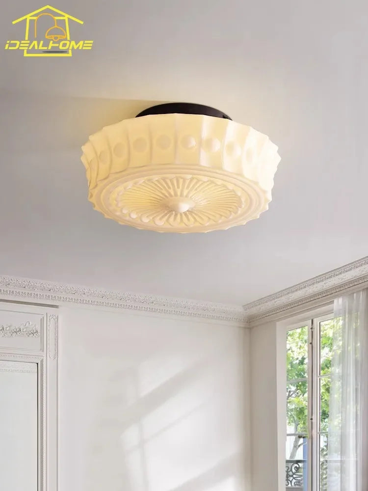 Plafonnier rétro médiéval en verre décoratif pour intérieur élégant