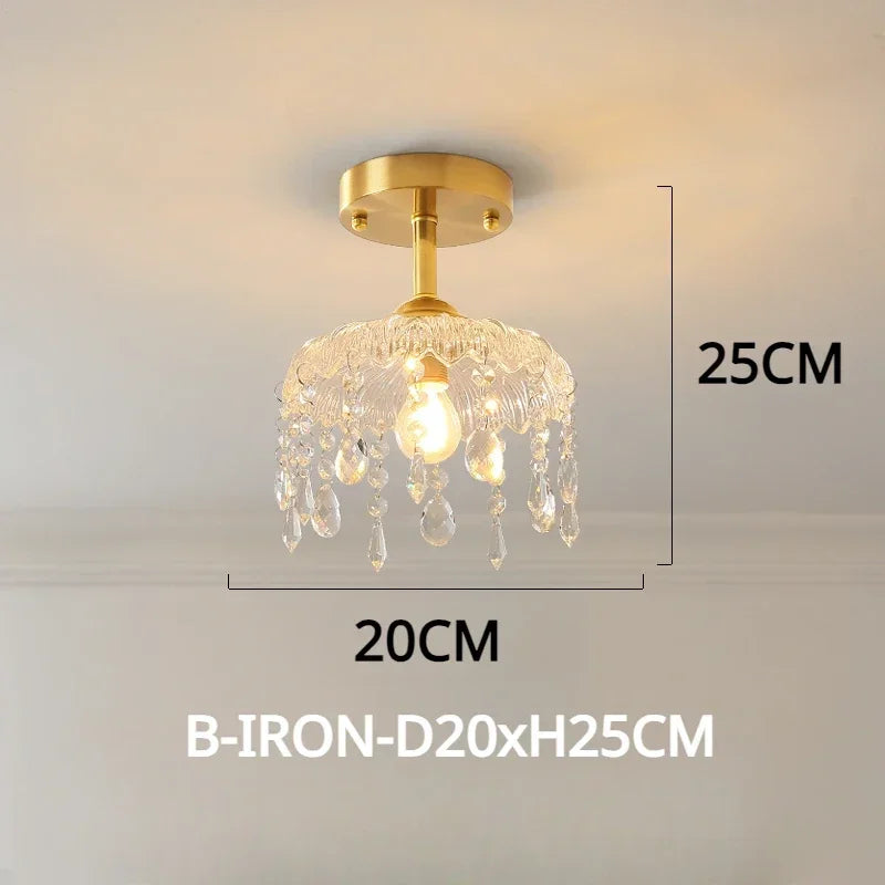 lustre vintage en cristal led design floral élégant - vue 10 sur 14