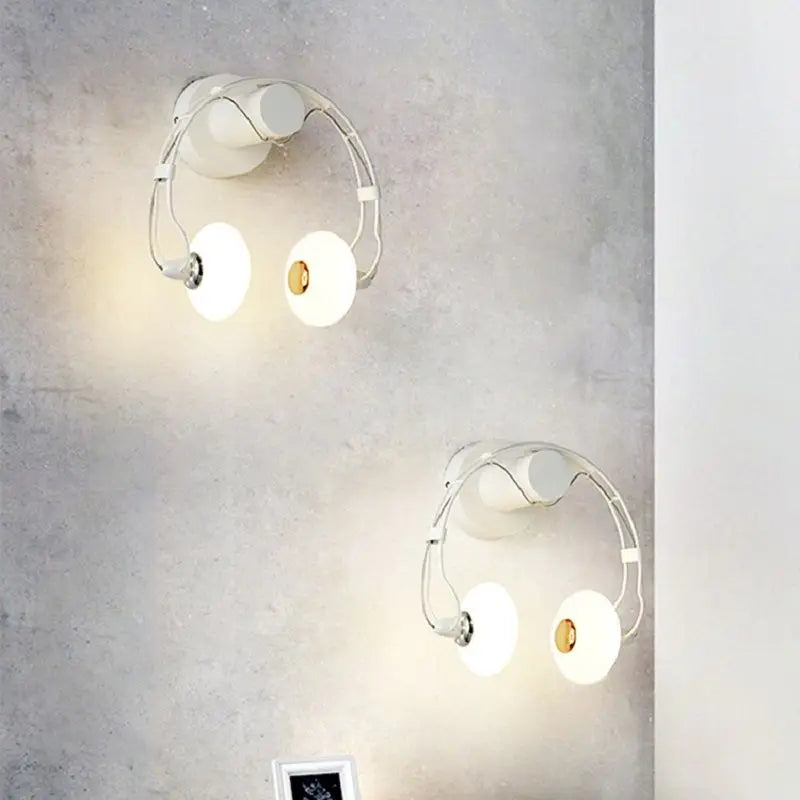 Applique murale LED créative en forme de casque audio - vue 7 sur 9