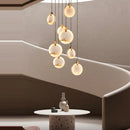 suspension led postmoderne en acier inoxydable et marbre