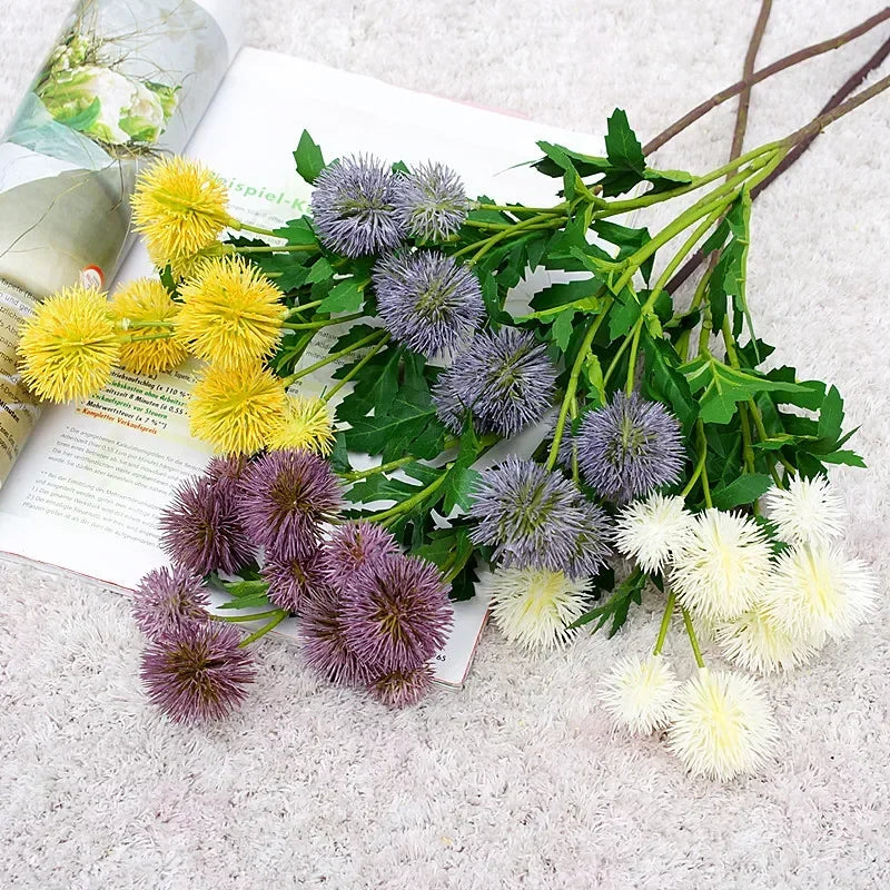 fleurs artificielles en boule de ginseng décoratives en plastique
