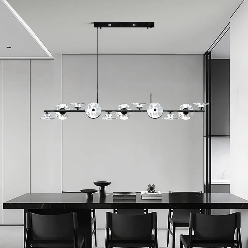Suspension moderne minimaliste en verre et éclairage led créatif