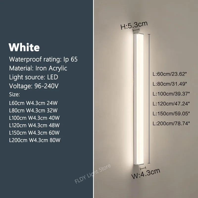 Moderne, wasserdichte LED-Außenwandleuchte für Garten