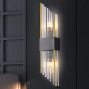Moderne Wandleuchte mit zwei Köpfen aus goldfarbenem Kristall LED