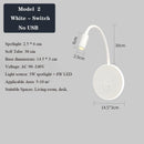 Moderne LED-Wandleuchte mit USB-Anschlüssen und Schalter