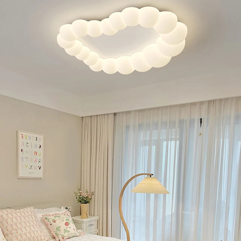 Nordic Cloud Ceiling Lamps Bedroom Ceiling Light Pink White Bubble Design Children's Room Chandelier Lights for Princess Room - vue 4 sur 12