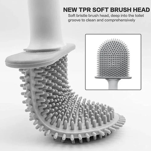 brosse de toilette suspendue en silicone avec support séchage rapide