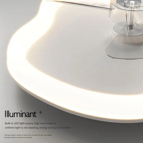 Minimalistischer nordischer LED-Deckenventilator mit Fernbedienung - vue 10 sur 12