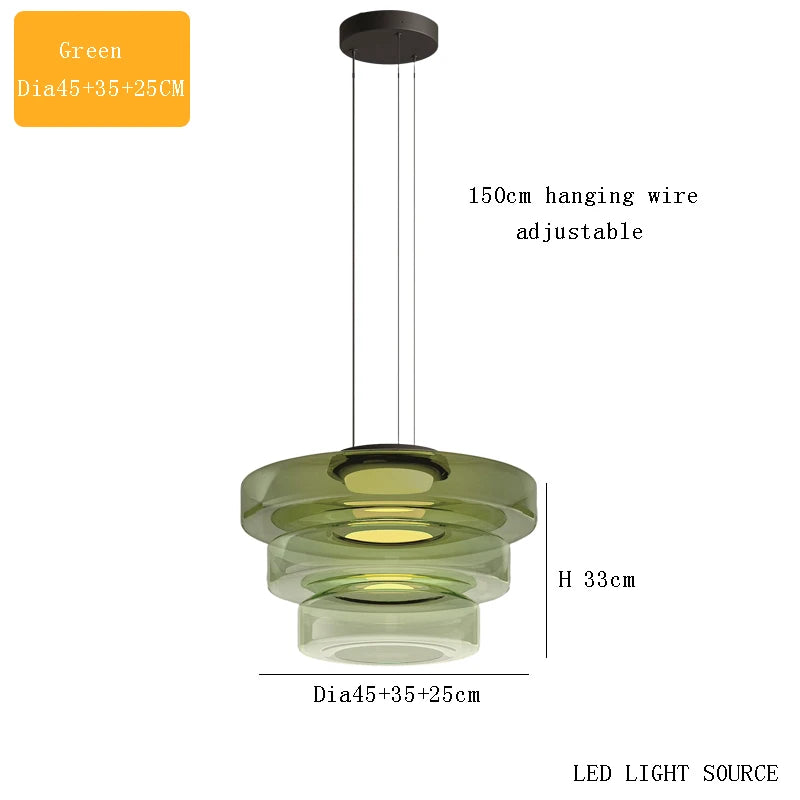 suspension design en verre série levels pour décoration moderne
