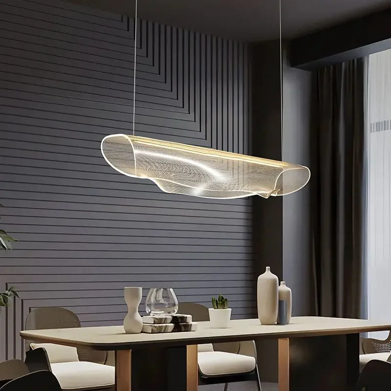 Moderner minimalistisch dekorativer LED-Kronleuchter aus Acryl - vue 3 sur 12
