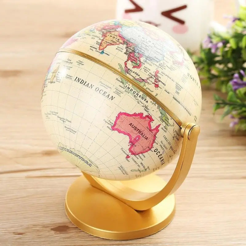 globe terrestre rétro de bureau pour apprendre la géographie - vue 5 sur 7