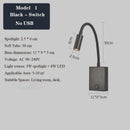 Moderne LED-Wandleuchte mit USB-Anschlüssen und Schalter