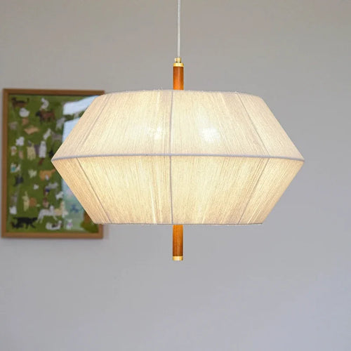 Nordische Retro-Pendelleuchte aus Hanfseil und Rattan mit LED - vue 3 sur 9
