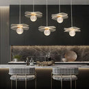 suspension moderne en forme de feuille de lotus personnalisable en cristal