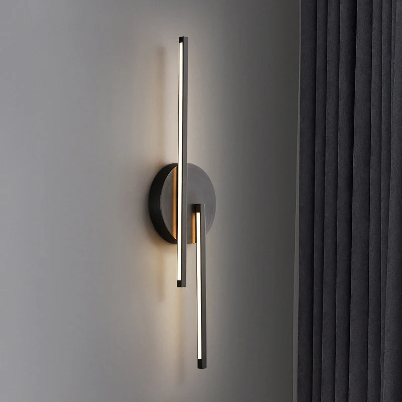 Moderne minimalistische LED-Wandleuchte aus Messing - vue 5 sur 10