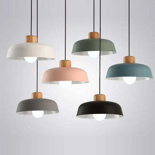 lustre style nordique en aluminium macaron led décoratif