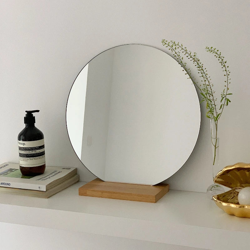 miroirs décoratifs ronds pour bureau de maquillage style nordique - vue 3 sur 7
