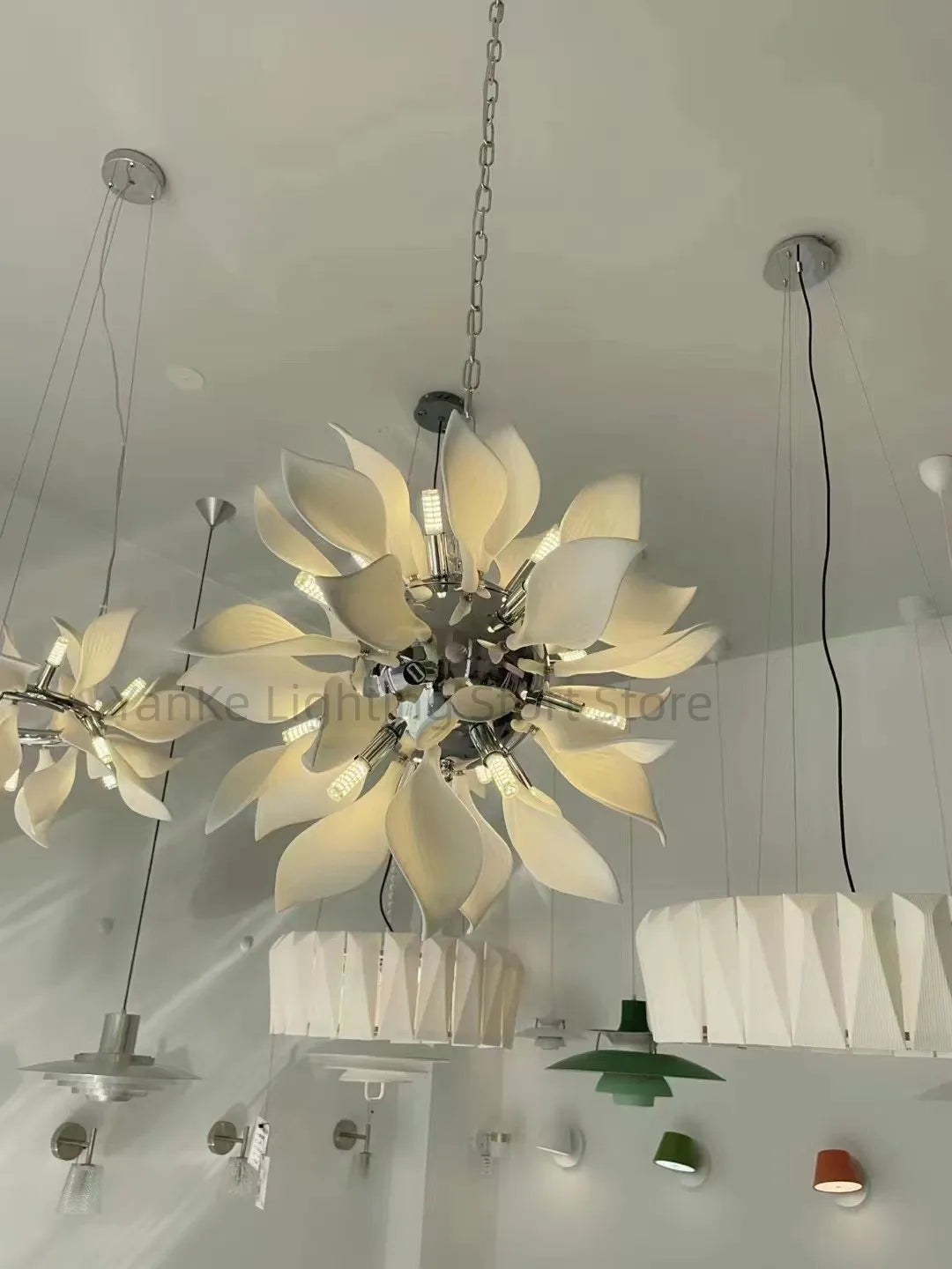 lustre moderne led nordique simple brillant pour hôtel villa - vue 4 sur 10