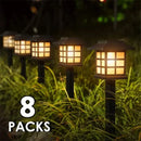 Set aus Solar-LED-Gartenleuchten für dekorative Außenbeleuchtung
