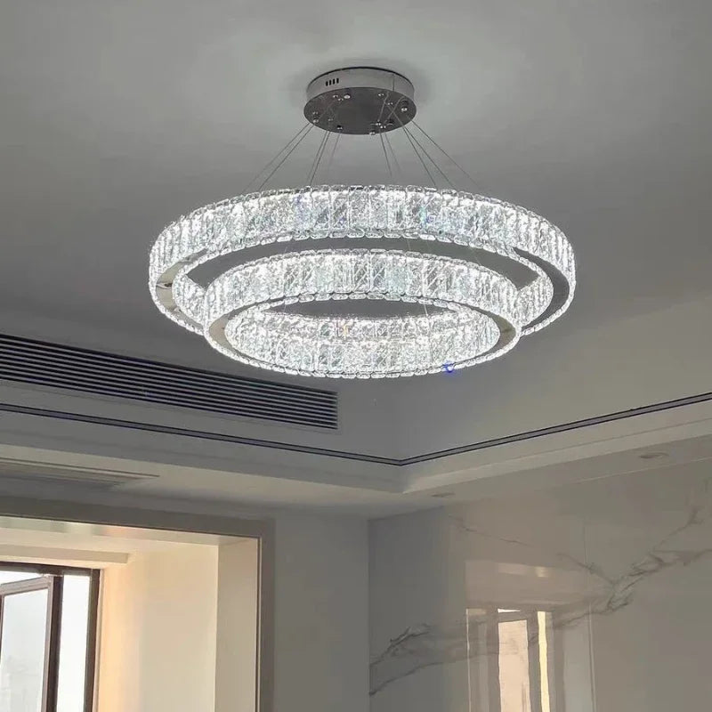 lustre moderne en cristal pour un éclairage élégant - vue 6 sur 12