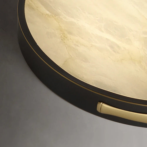 plafonnier led carré circulaire en laiton et marbre