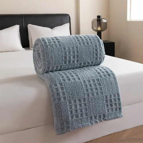 plaid gaufré jacquard doux style minimaliste pour canapé