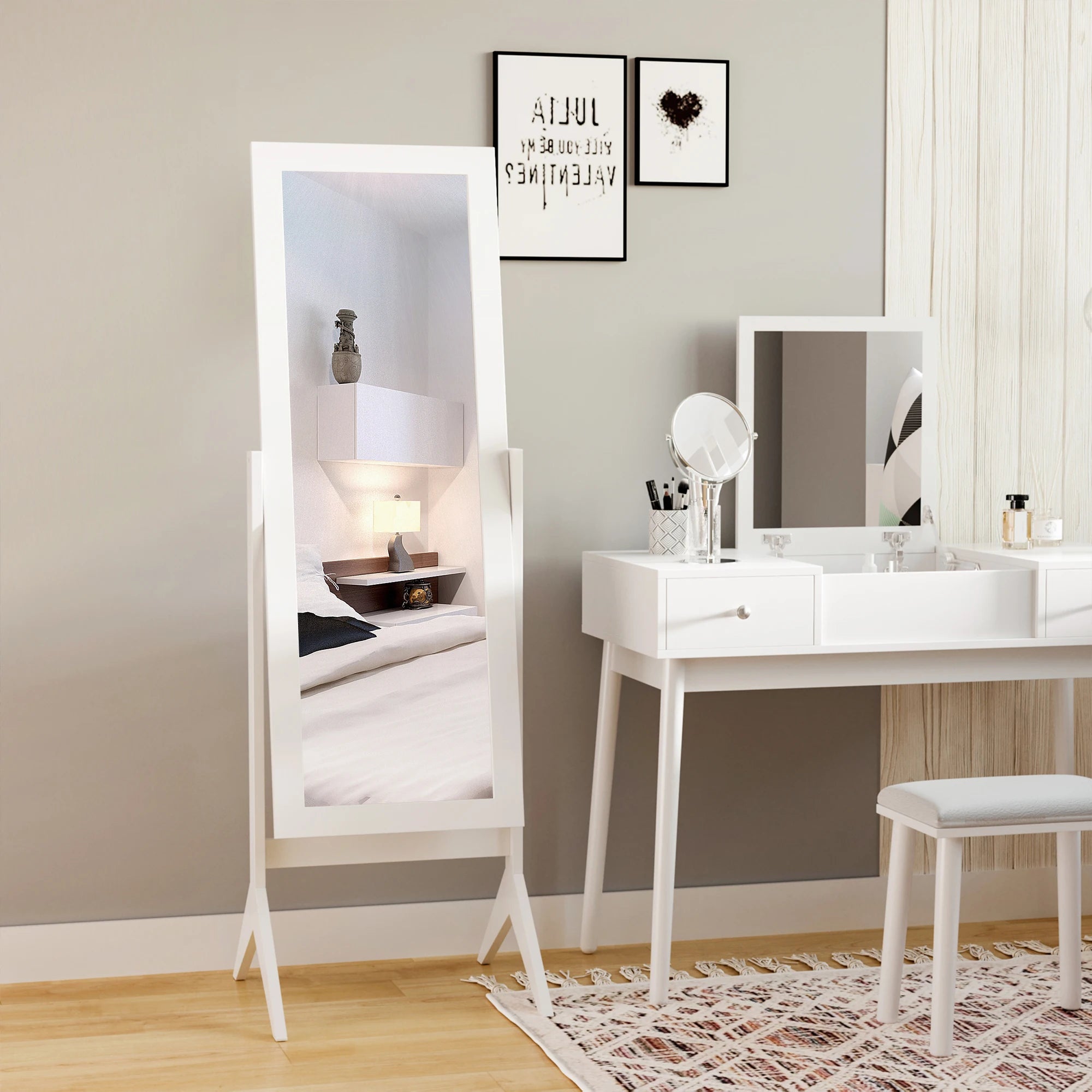 miroir de maquillage inclinable nordique pour déco moderne - vue 8 sur 7