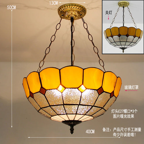 Pendelleuchte aus Buntglas im Tiffany-Stil für Ihre Inneneinrichtung - vue 14 sur 26