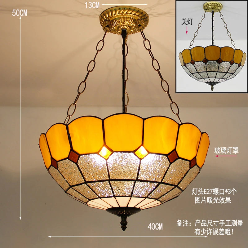 Pendelleuchte aus Buntglas im Tiffany-Stil für Ihre Inneneinrichtung - vue 13 sur 26