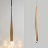 suspension conique en tube long en acrylique et cuivre pour bar et magasin
