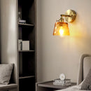 Nordische Wandleuchte aus Messing mit Glas-Lampenschirm und LED