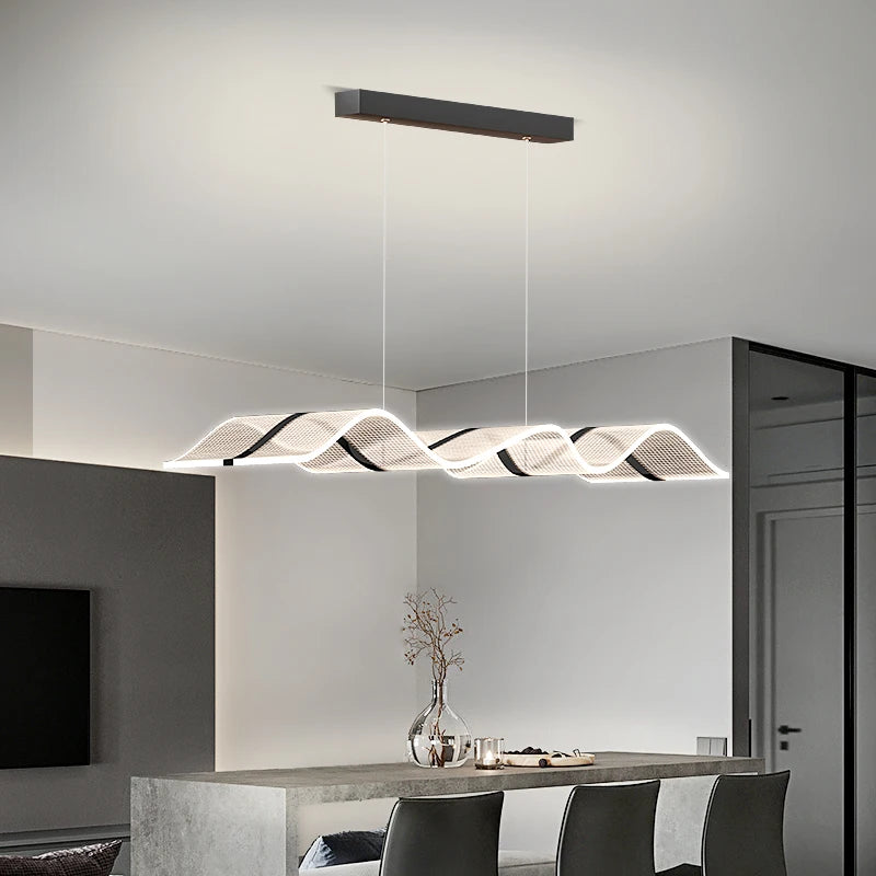 suspension acrylique forme de vague moderne nordique