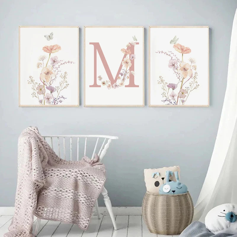 affiche personnalisée fleur sauvage pour décoration enfant