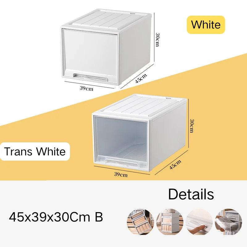 tiroirs empilables en plastique transparent pour rangement pratique - vue 15 sur 48