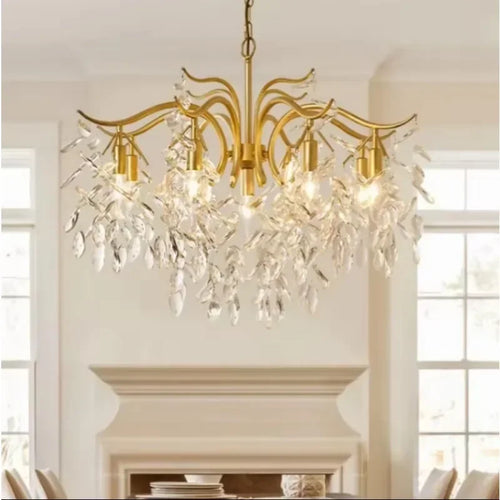 lustre moderne en cristal design floral pour décoration intérieure