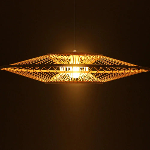 lustre en bambou style rétro pour décoration intérieure