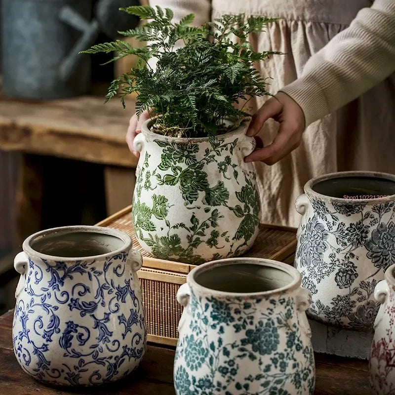 pots de fleurs en céramique rétro pour plantes et orchidées - vue 4 sur 9