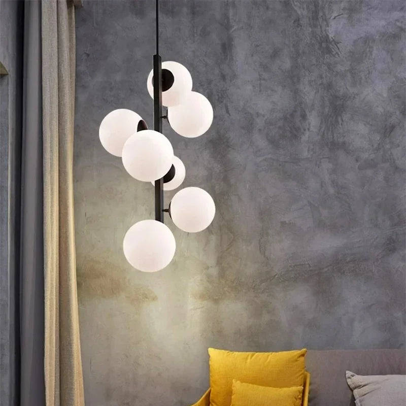 plafonnier nordique minimaliste en fer et verre décoratif