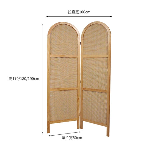 paravent en rotin pliable de style japonais mobile - vue 11 sur 13