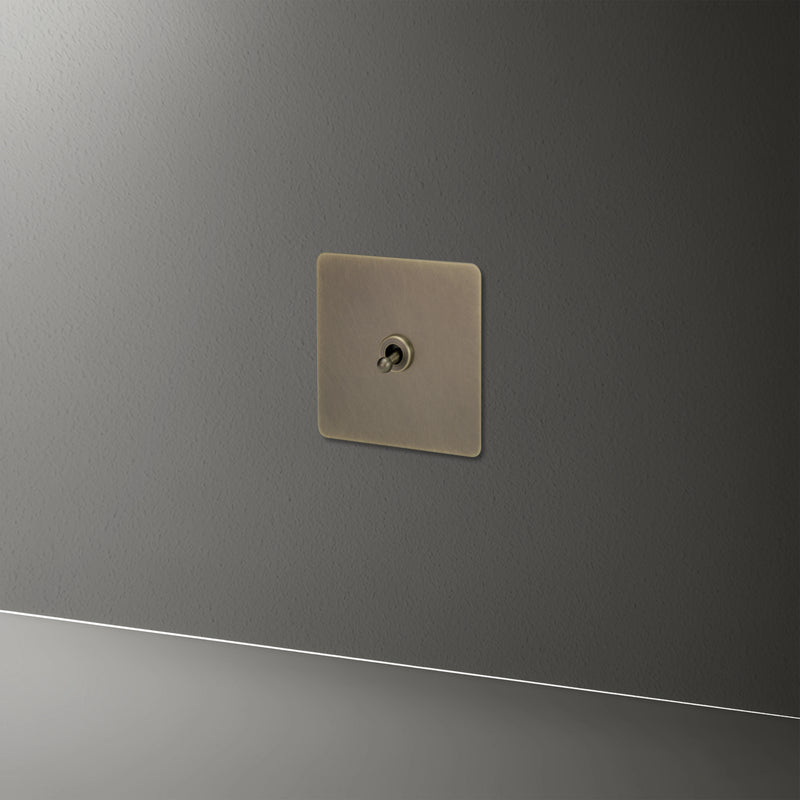 Interrupteur double 2 voies intermédiaire switch en acier bronze vieilli bords arrondis