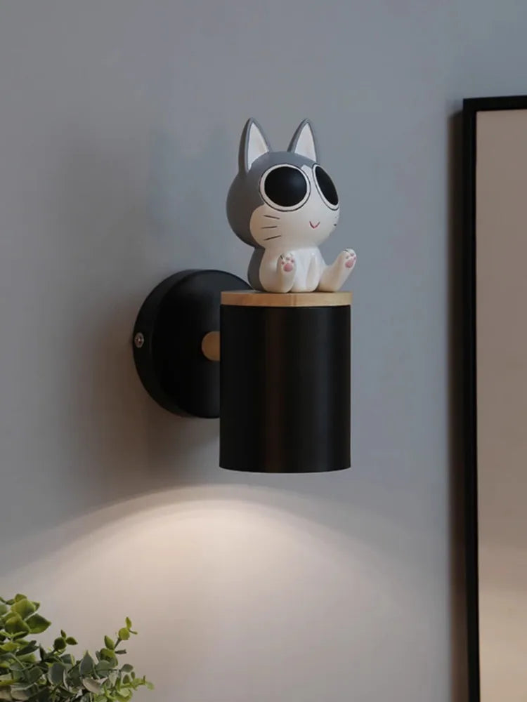 Applique murale LED en forme de chat de dessin animé - vue 5 sur 12