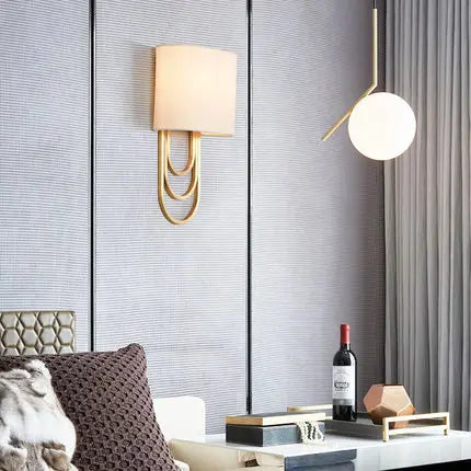 applique murale led en cuivre style américain luxe moderne - vue 4 sur 7