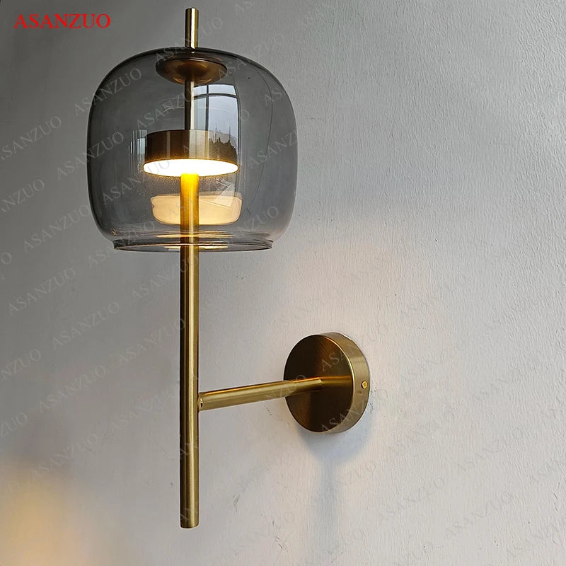 applique murale led créative en verre avec lumière chaude - vue 5 sur 10
