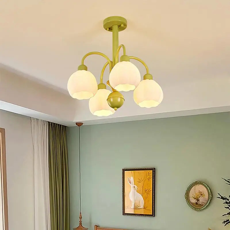 lustre européen en verre de citrouille éclairage led pour intérieur - vue 4 sur 10